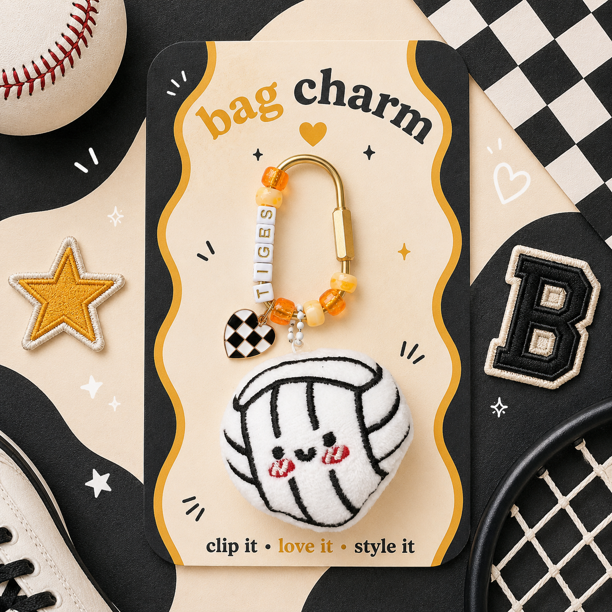 Personalized Volleyball Keychain