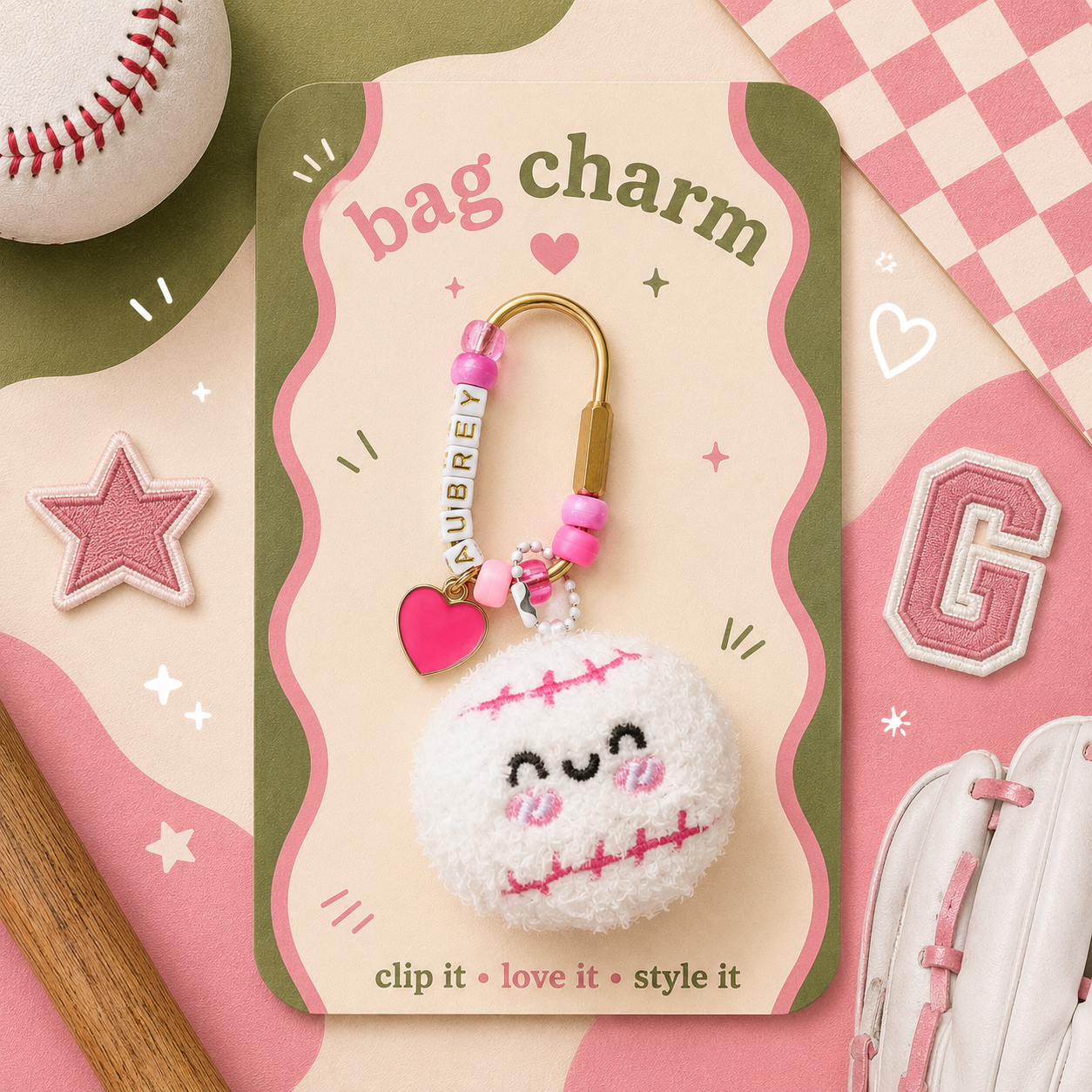 Personalized Baseball Keychain